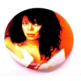 Janet Jackson~ Janet Jackson Button~ Rare Vintage Button!!~ Approx 1.25