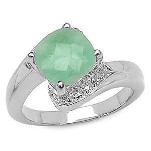 Buy 2.20 Carat Genuine Emerald Sterling Silver Ring by JewelzDirect