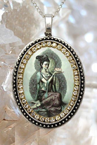 Kuan Yin Goddess of Mercy and Compassion Handmade Necklace Jewelry Medal Pendant