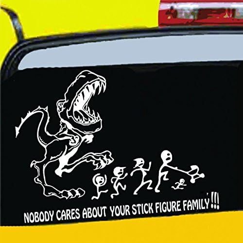 Your Stick Figure Family was Delicious Decal T-Rex Nobody Cares About Your Stick Figure Family Funny Vinyl Sticker 8.5…