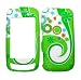 Green Flower Swirl Design Rubberized Leather Touch Snap on Hard Cover Protector Faceplate Skin Case for AT&T Samsung Impression A877 + Belt Clip