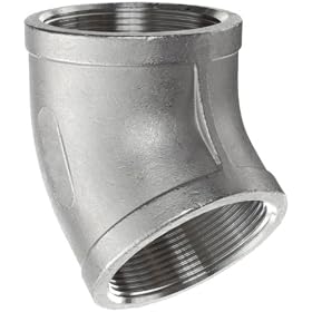 Merit Brass K402-08 45 Degree Elbow, 1/2" NPT Female, Class 150 304 Stainless Steel Cast Pipe Fitting