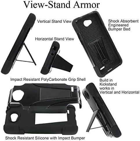 [ArmorXtreme] Hybrid Armor View-Stand Design Image Protect Case (CF Black) for LG G3