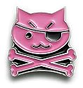 PINK PIRATE KITTY CAT Belt Buckle Punk Rockabilly