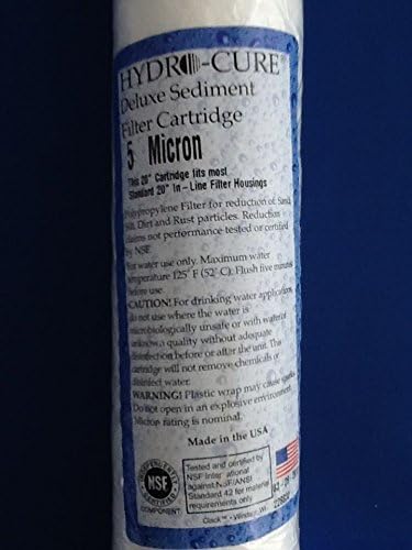 HYDRO CURE DELUXE 5 MICRON REPLACEMENT FILTERS CARTRIDGES 20"x2.5" REVERSE OSMOSIS SEDIMENT FILTER - 2 FILTERS