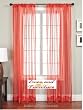 6pc Red Solid Sheer Window Panel Brand New Curtain