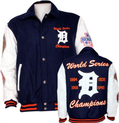 Detroit Tigers Commemorative Wool and Leather Varsity Jacket