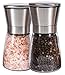 Q's Inn Salt and Pepper Grinder Set - [Lifetime Warranty] Brushed Stainless Steel Salt & Pepper Mill with Glass Bottle - Adjustable Ceramic Mechanism - Best Shakers Pair for Healthy Cooking