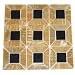 Honey Onyx 3-Dimensional 1x4 Mosaics with Absolute Black Granite Insert 1.75x1.75 Polished Meshed on 12x12 Tiles for Backsplash, Shower Walls, Bathroom Floors