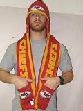 Kansas City Chiefs 2011 Team Stripe Hooded Knit Scarf with Pockets