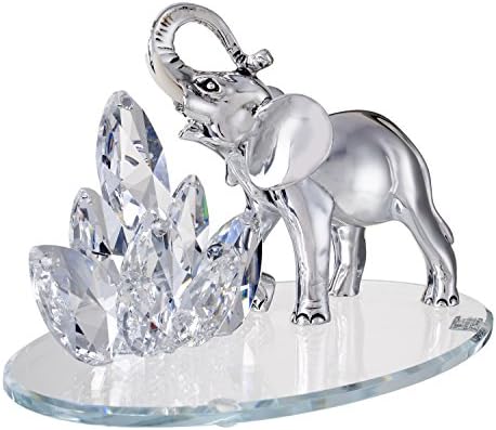 Made in Italy Crystal Stunning Elephant Argento 925 Silver w/ Swarovski Figurine 9"