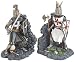 Crusader Knights in Armor Bookends - Wielding a Sword and Battle Axe - Carrying Shields - Hand Painted Book Ends Image