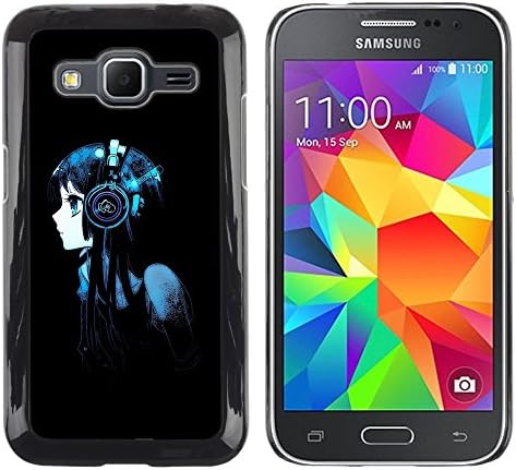 TopCaseStore / Snap On Hard Back Shell Rubber Case Protection Skin Cover - Beautiful Anime Headphones Girl - Samsung Galaxy Core Prime SM-G360