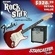 Fender Starcaster Electric Guitar Pack with Amp and Accessories, Candy Apple Red