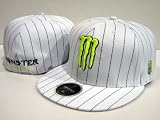 Monster Energy White Pinstripe Fitted Hat