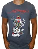 ED HARDY Christian Audigier Mens New York City NYC Tattoo Eagle Skull T-Shirt Tee Grey