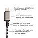 Pangea Audio to USB A - Black/Gray/Black Braid - Metal Connectors - 4 Foot
