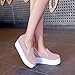 Summerwhisper Women's Striped Elastic Platform Canvas Shoes Slip on Loafers Low Top Sneakers