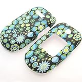 Hard Snap-on Shield RUBBERIZED with NEON FLOWERS Design Faceplate Cover Sle ....
