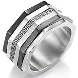 Impressive Stainless Steel Greek Style Mens Ring 10mm Band - Free Shipping (8)