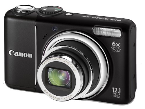 Canon PowerShot A2100 IS Digitalkamera (12 Megapixel, 6-fach opt. Zoom, 7,6 cm (3 Zoll) Display) Black
