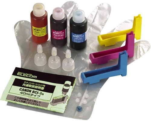 ELECOM キヤノン用詰め替えインク BCI-6(5)C/M/Y対応 THC-6CSET4