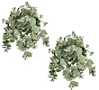 TWO 34" Frosted Grape Ivy Hanging Bushes with Grapes