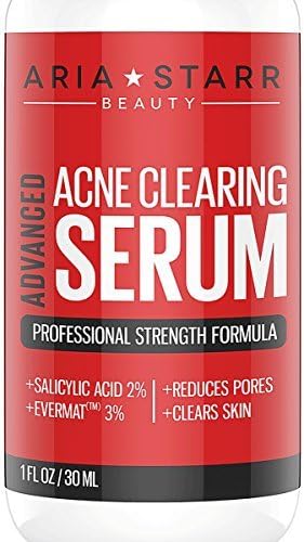 Aria Starr Anti Acne Treatment Serum &amp; Pores Minimizer - BEST For Face, Stubborn Acne, Blackheads &amp; Blemishes -1fl oz by AriaStarrBeauty