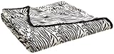 All Seasons Collection Micro Fleece Plush Animal Print Twin Blanket, Zebra