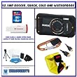 Pentax Optio W90 12.1 MP Waterproof Digital Camera with 5x Wide Angle Zoom and 2.7-Inch LCD (Black) + Water Splash Pack # 3