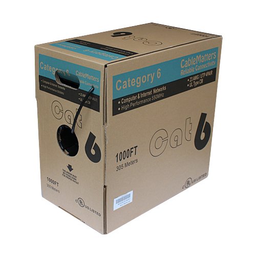 Cable Matters Riser Rated (CMR) Cat6 Ethernet Cable in Black 1000 Feet