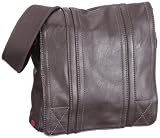 Brown faux leather casual look small messenger bag by Esprit