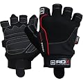 Auth RDX Gel Weight lifting body building gloves Gym Fitness straps leather