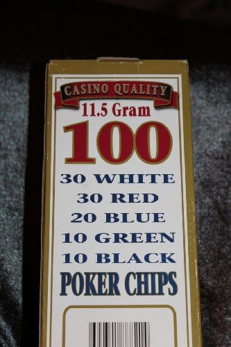 Casino Quality 11.5 Gram Poker Chips - Quantity 100