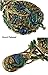 Ivenf Large Size Vintage Foldable Metal Handheld Oval Make-Up Mirror, Peacock Couple In Woods, Bronze
