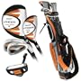Intech Lancer Junior Golf Set, (Left-Handed, Age 8 to 12, 17.5 degree Driver, 4/5 Hybrid Iron, Wide Sole 7 and 9 irons, Junior Putter, Deluxe Stand Bag)