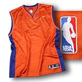 NBA Men's Basketball Mesh Jersey, Orange with Blue