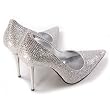 Highest Heel Women's GLITZEE 4" Woven Gold Silver, Sexy Camo, Glitter Pump, Pointed Toe, Half Size Available