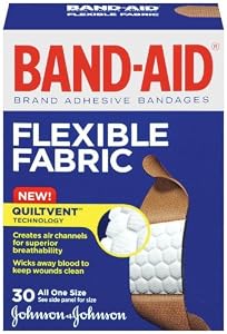 Band-Aid Brand Adhesive Bandages, Flexible Fabric, 30 Count (Pack of 2)