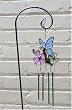 Butterfly Stained Glass Suncatcher Wind Chime with Shepherds Hook