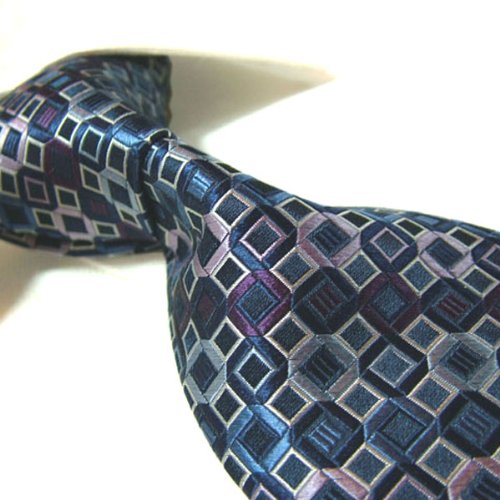 Towergem 100% Silk Check Woven Tie For men Necktie