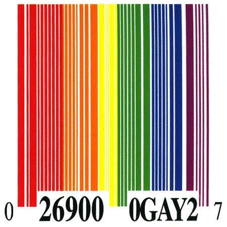Childrens Toyshop  Toys : Gay Bar Code Rainbow Sticker/Decal
