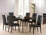 7 Pc Dining Table Set Cappuccino Finish Solid Hardwood