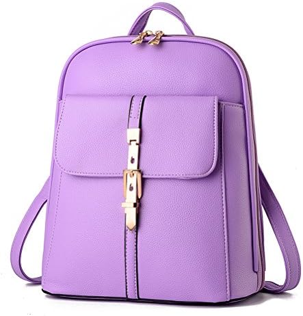 Women's Casual Bag PU Leather Travel Backpack Purple