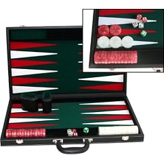 Philos 1715 - Backgammon gr�n , Turnier, Kunstleder