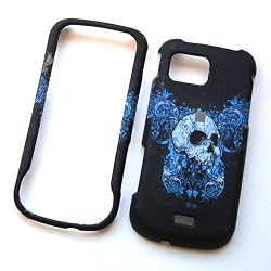 Samsung Mythic A897 AT&T Rubberized Snap On Protector Hard Case Image Cover Skull Tribal Design