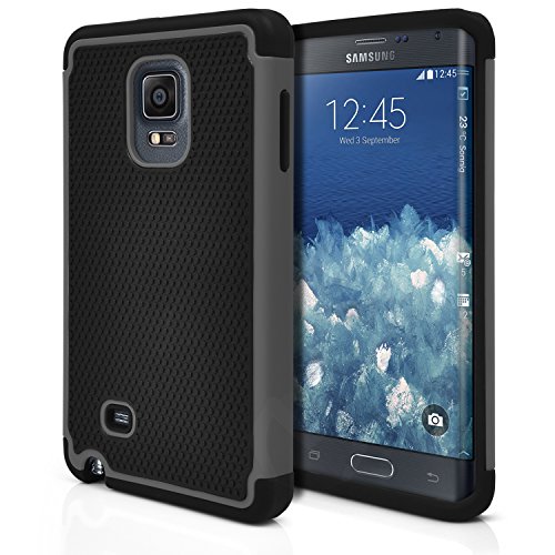 Note Edge Case, MagicMobileÂ® [Dual Armor Series] Rugged Impact Resistant Case for Samsung Galaxy Note Edge Slim Cover Shockproof Silicone Skin Hard Plastic Shell [Gray] Protective Case for Note Edge