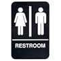 Update International S69B-4BK 6 in. x 9 in. Restroom Braille Sign - White On Black