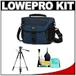 Lowepro Nova 180 AW Digital SLR Camera Shoulder Bag (Ultramarine Blue) + Tripod + Accessory Kit for Canon Rebel T3, T3i, T1i, T2i, EOS 60D, 5D, 7D, Nikon D3000, D3100, D5000, D5100, D7000, D300s, Olympus Evolt E-5, E-30, E-620 & Sony Alpha A560, A580, A33, A35, A55