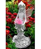 FAIRY WITH SOLAR LIGHT BASKET ORNAMENT Outdoor Living